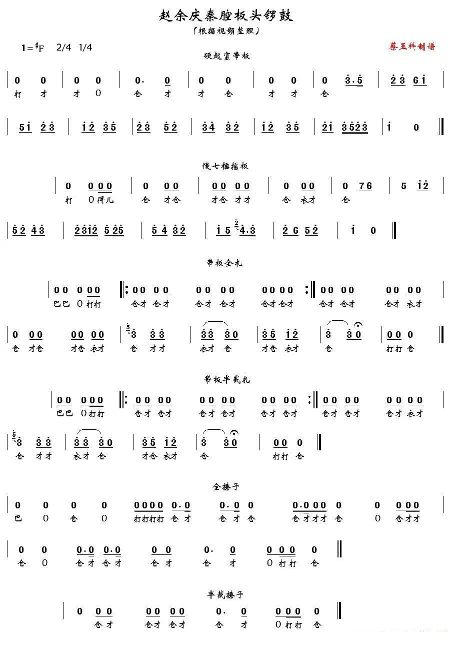 《[秦腔]赵余庆秦腔板头锣鼓》戏曲谱（第12页）